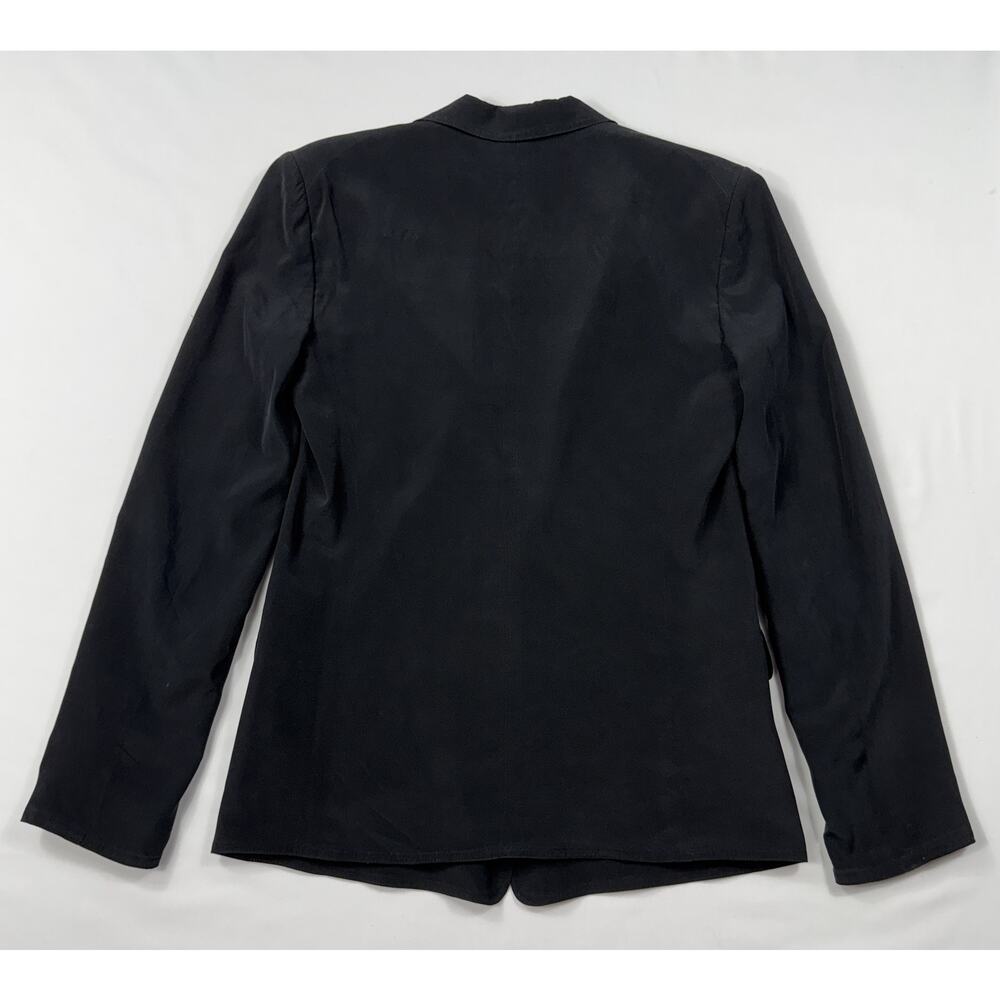 DKNY VTG Silk Black Slim-Fit One-Button Blazer Sz 2 - Picture 5 of 10